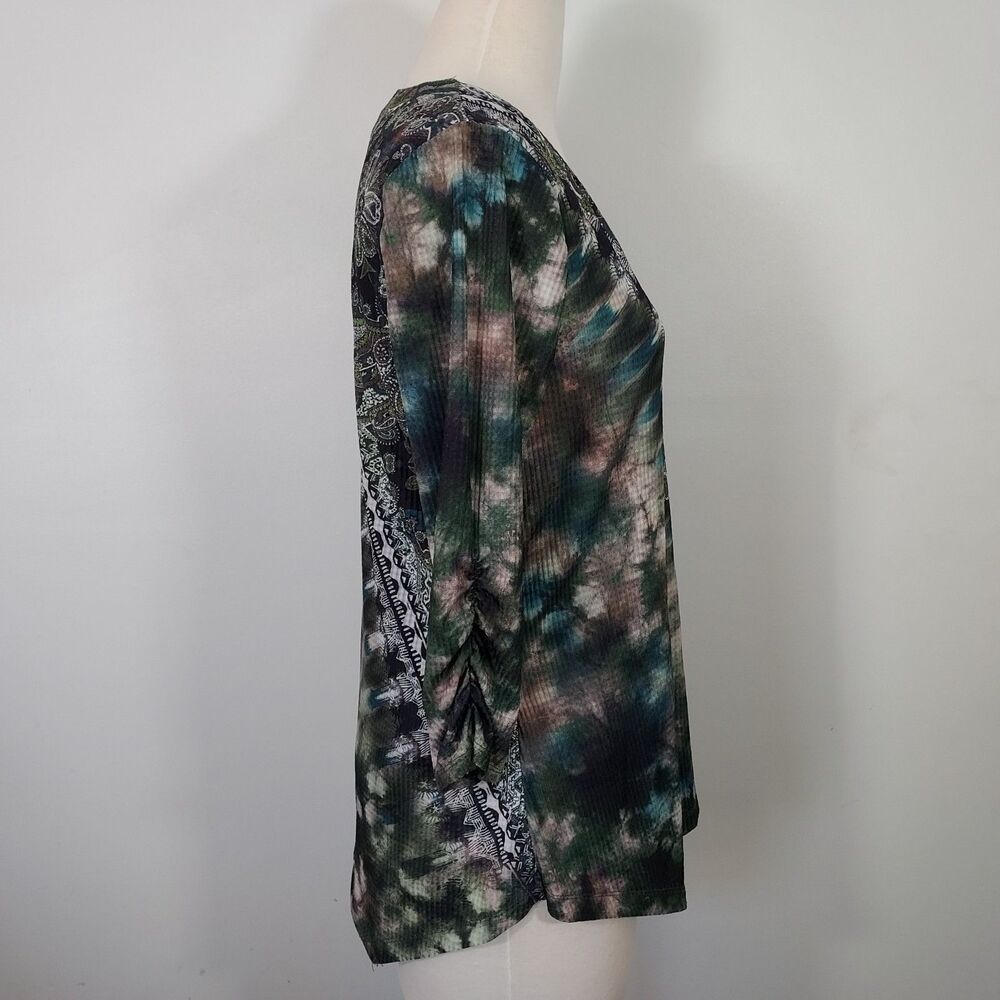 One World Asymmetric Hippie Tunic Top Women Sz Large Boho Fairy Artsy Festival - Picture 5 of 12